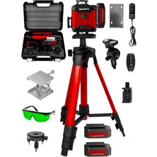 Schatz Profesyonel 360° 16 Köşe Otomatik Hizalama Tripod'lu Yeşil Işık Lazer Hizalama Kırmızı