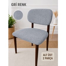 Arife Home Elma Sandalye Kılıfı Yıkanabilir Esnek Lastikli Mutfak Salon Restoran Lokanta Sandalye Örtüsü Alt Üst 2parça Takım
