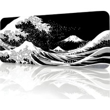 8 Farklı Desenli Baskılı Model Black Deer Xxl Gaming Mouse Pad 90X40 cm – Dikişli Kenar, Kaymaz Taban, Dijital Tasarım, Hassas Takip, Ultra Geniş Oyuncu Mousepad (Japon Dalgası 90X40 Cm)