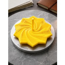 Toptan3D Spiral Fidget Oyuncak - 10 Kenarlı Yıldız Illüzyonlu Stres Oyuncağı - Overthink Için Rahatlatıcı Ses - Parlak Sarı