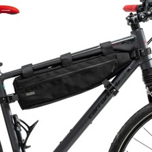 Inna M Kadro Üstü Bikepacking Bisiklet Çantası- Depolama - Su Geçirmez Kumaş - El Yapımı-Geniş Hacimli -Dağ,şehir, Tur, Yol, Gravel Bisikletlerine Uygun-Fonksiyonel 4,5l Siyah