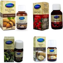 Tatlı Badem Yağı 50 Ml, Hint Yağı 50 Ml, Argan Yağı 20 ml ve Jojoba Yağı 20 ml Set