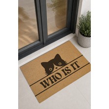 Reflexa Kapı Önü Halı Paspas "who Is It" Yazılı Kedi Desenli 60 x 40