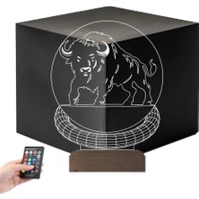 Luvivia Bufalo Tasarım 3D Lamba - Masa Gece Lambası