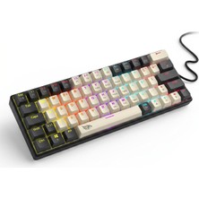%60 Kompakt Kablolu Rgb Gaming Klavye, 16 Modlu Rgb Renk, Double Shot Tuşlu, 21 Key Rollover Destekli, Taşınabilir Ergonomik Tasarım, Sessiz Tuşlu Mini Kırmızı Switch Oyuncu Klavyesi Kb-05