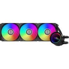 Argb 360MM Sıvı Soğutucu, 120MM Sessiz Argb Fanlar, Intel Lga 115X/1200/1700/20XX ve Amd Am4/am5 ile Uyumlu (Cps DA360) Siyah
