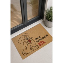 Reflexa Kapı Önü Halı Paspas "önce Patileri Sil" Yazılı Köpek Desenli 60 x 40