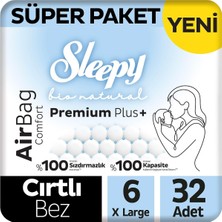 Bio Natural Premium Plus Airbag Comfort Süper Paket Bebek Bezi 6 Numara Xlarge 32 Adet