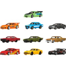 Oyuncak Araba, Fast & Furious Temalı 10'lu Paket, 1:64 Ölçekli, Özel Süslemelere Sahip, Fast & Furious Filmlerindeki Arabalardan Ilham Alan Metal Araçlar, JCT92