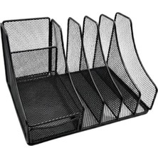 Siyah Metal Mesh Masaüstü Organizer Çekmeceli Dosyalık 25X18X15 cm 9538