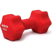Unisex Neopren Dambıl Tekli 10 kg 10KG x 1 Adet Dambıl, Kırmızı, Tek Beden