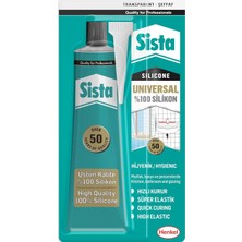 Universal Silikon, Üstün Kalite %100 Şeffaf Silikon, Mutfak, Banyo ve Pencereler Için Hızlı Kuruyan Dolgu Macunu, Sararma ve Küflenme Yapmaz, 50 gr Tüp