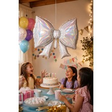 Dodomar Hologramlı Fiyonk Folyo Balon 92X58 cm Büyük Boy Parti Doğum Günü ve Kutlama Süsü