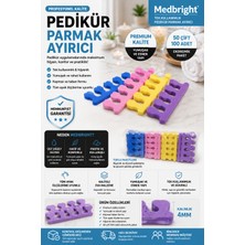 Medbright 100 Adet(50çift) Pedikür Parmak Ayırıcı Premium Kalp Şekilli