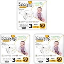 Protection Bebek Bezi 3 Numara Midi (4-9 Kg) 50 Adet – Jumbo Paket, Maksimum Koruma (3 Paketi)