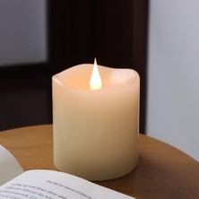 Zamanlayıcı ile Çalışan Alevsiz Mumlar Pil, 3D Hareketli Alev Titreme, Son 600+ Saat Pil Mumları, 3 x 3 Fildişi Gerçek Balmumu Düğün Partisi Süslemeleri Için Elektrikli LED Mum