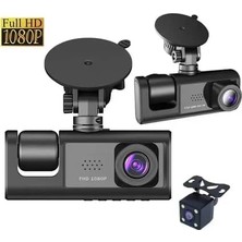 Black Box 3 Kameralı Araç Içi Kayıt Kamerası Seti | 1080P Full Hd Ön, Arka ve Kabin Içi Kayıt, G-Sensörlü & 2.0 Inç IPS Ekranlı Trafik Kamerası