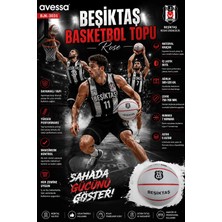 Avessa Beşiktaş Rose Basketbol Topu - Dayanıklı Kauçuk - 520 Gram - 6 Astarlı
