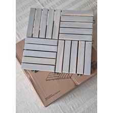 Akasya Ahşap Yer Karosu, Organik Beyaz 30X30 Cm, 10'lu Paket, 0.9 M² Yer Kaplama