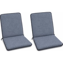 Mandaş 2 Adet Rattan Arkalıklı Sandalye Minderi (Kalınlık 4cm)-Primer Koyu Gri Yeni