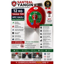 Santral Yangın 12 kg Tavan Tipi Gazlı Sprinkli Yangın Tüpü