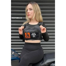 Motosiklet Reflektörlü Yelek ile Uyumlu ve Motosiklet Göğüs Çantası Unisex (Terletmez ve Su Geçirmez) Siyah