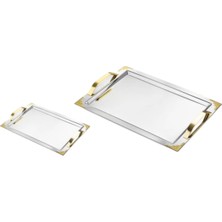 ÖzSa Home Hürrem Gold Paslanmaz Çelik Ikili Tepsi