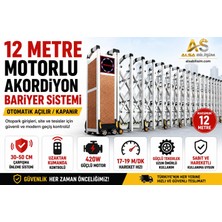 Perkotek 12 Metre Motorlu Akordiyon Bariyer Sistemi – Otomatik, Uzaktan Kumandalı, Çarpışma Önleyici