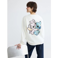 Lc Waikiki Yeni Sezon Lilo ve Angel Baskılı Kadın Kalın Sweatshirt
