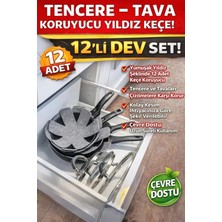 Wooly Life 12’li Tencere Tava Koruyucu Seti – Çizilmeyi Önleyen Keçe | Mutfak Düzenleyici, Tencere Arası