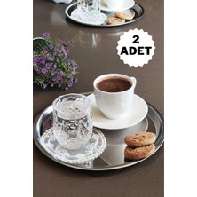 ÖzSa Home 2 Adet 21,5 cm Paslanmaz Çelik Sunum Tabağı Tepsisi