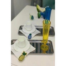 Abant 2 Adet Lüx Çelik Dikdörtgen Servis Sunum Tepsisi 33X13 cm
