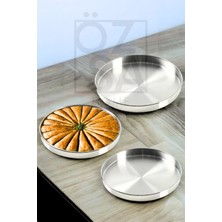 ÖzSa Home 3'lü Baklava Börek Tepsisi Paslanmaz Çelik Ev Baklavası Su Böreği Baklava Börek Tepsisi 38 40 42 cm