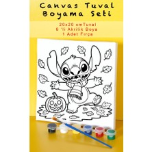 Sepetly Çocuklar Için Tuval Boyama Seti 20X20 cm - 6 Renk Boya ve Fırçalı Akrilik Boyama (Çoklu Desen Seçenekli)