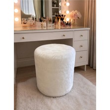 Wooly Life Puf Peluş Puffy Makyaj Masası Koltuğu