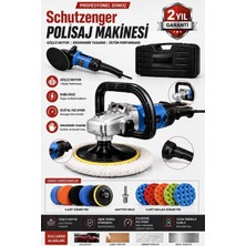 SCHUTZENGER PX12 Devir Ayarlı Polisaj Makinesi Bakır Sargı 12 Parça Ped Seti 2000W 180MM Profesyonel Mavi 7c1