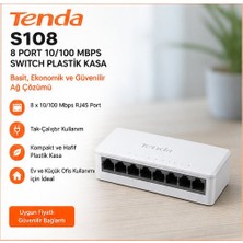 Tenda S108 8 Port 10/100 Mbps Switch Plastik Kasa