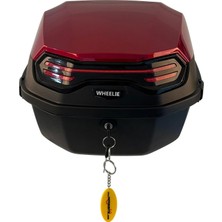 XT08-BR 32 Litre Motosiklet Arka Çanta Koyu Kırmızı Parlak Su Geçirmez Abs Çift Kilitleme Üniversal