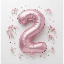 Çavuş E-Ticaret Pembe Rengi 2 Rakam Folyo Balon 76 cm 2 Yaş Balonu Doğum Günü
