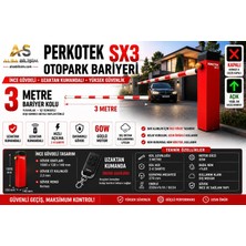 Perkotek Als - Sx3 3 Metre Kollu Otomatik Otopark Bariyeri – Uzaktan Kumandalı 60W Ince Gövde