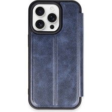 Gelalsat Newface Iphone 14 Pro Kılıf Flip Cover - Lacivert