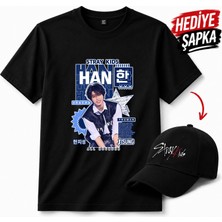 BarsDepo Straykids Han Thıs That Tişört, Premıum Kalite Unisex Çocuk / Yetişkin (Şapka Hediyeli)
