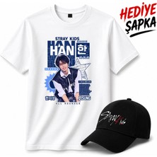 BarsDepo Straykids Han Thıs That Tişört, Premıum Kalite Unisex Çocuk / Yetişkin (Şapka Hediyeli)