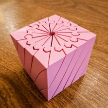 Alvera Twisting Küp – 3D Baskı Mekanik Dönen Bulmaca Küpü-Pembe