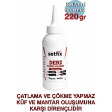 Setfix Beyaz Derz Tamir Dolgusu, 220GR / Fayans, Seramik, Mermer, Mozaik Yüzeyler Için Hazır Derz Arası Yenileme Macunu