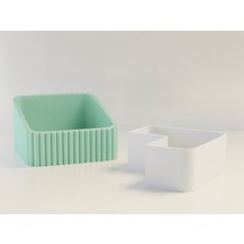 Alvera Fıstık Kasesi – 3D Baskı Çift Hazneli Kabuk Ayırıcı Sunum Kasesi - Mint Beyaz