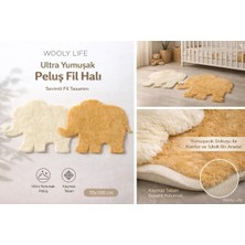 Wooly Life Peluş Halı Fil Desen 70X100 Paspas Çocuk Odası