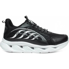 Clodi Marco Jamper Erkek Siyah Beyaz Anorak Kumaş Spor Ayakkabı - Hafif Taban Daily Sneaker