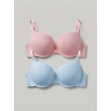 Nixci İntimates Nixci Intimates %100 Pamuklu Balenli Push Up Dolgulu Dantel Detaylı Kadın Sütyen 75 80 85 90
