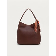 Satuna Fularlı Büyük Boy Astarlı Günlük Kadın Çantası - 35*40 cm